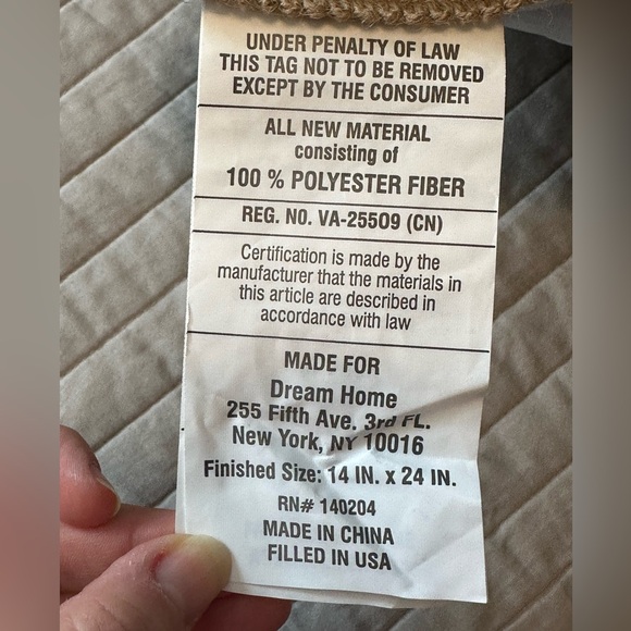 Dream Home Grey Velour Accent Home Pillows trimmed with burlap edges (2) - Picture 4 of 8